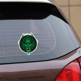 Rund Sticker Med Grönt Drakhuvud