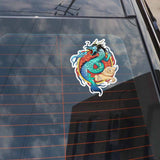 Sticker Med Blå Orientalisk Drake