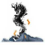 Sticker Svart Drake