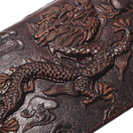 Brun Läderplånbok Med Orientalisk Drake