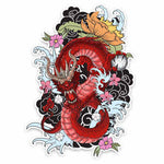 Röd Kinesisk Drake Sticker